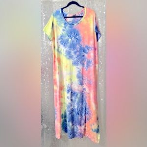 Tie Dye Maxi T-Shirt Dress